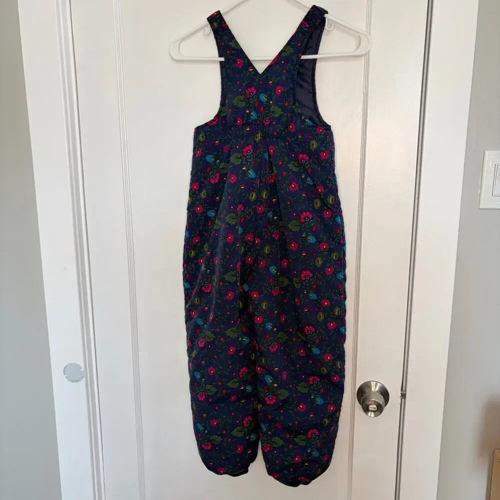 Hanna Andersson Girls Floral Snow Bib Overalls